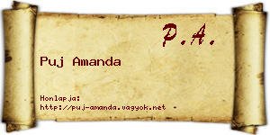 Puj Amanda névjegykártya